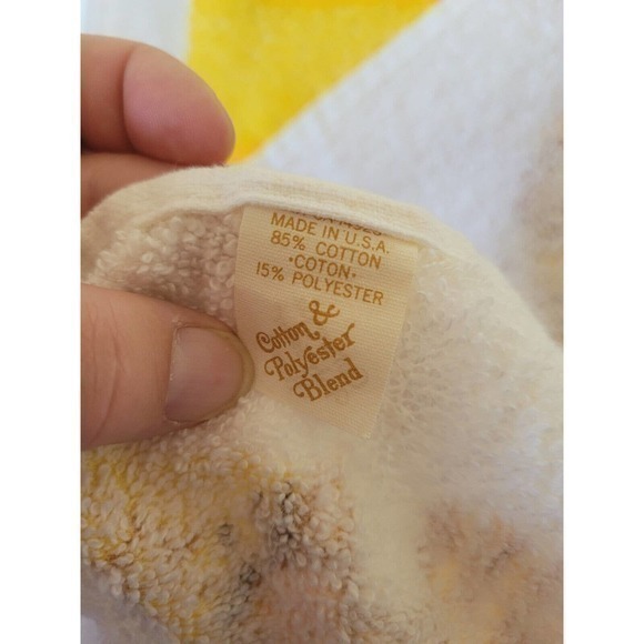 Vintage 70s Orange Brown Fringed Desert Tree Sunset Scene Beach Towel - Picture 5 of 7